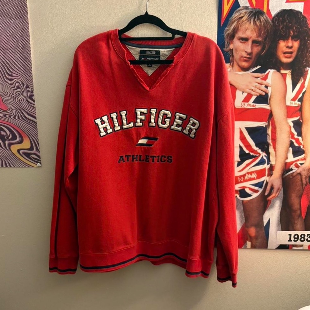 Tommy Hilfiger Red V-Neck Men's Sweater